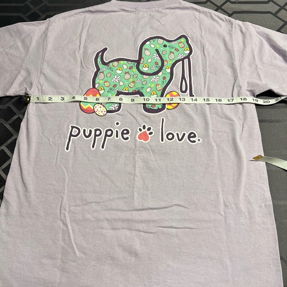 Puppie Love Women’s Lavender Easter Short Sleeve Cotton Tee Medium - Picture 6 of 7
